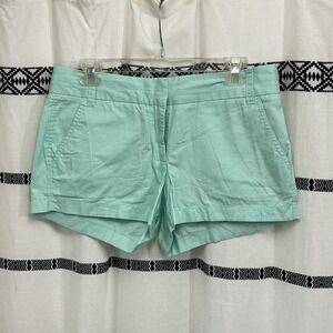J.Crew Chino Shorts Size 4 Aqua Blue Cotton Broken-In Mid-Rise Casual‎ Summer